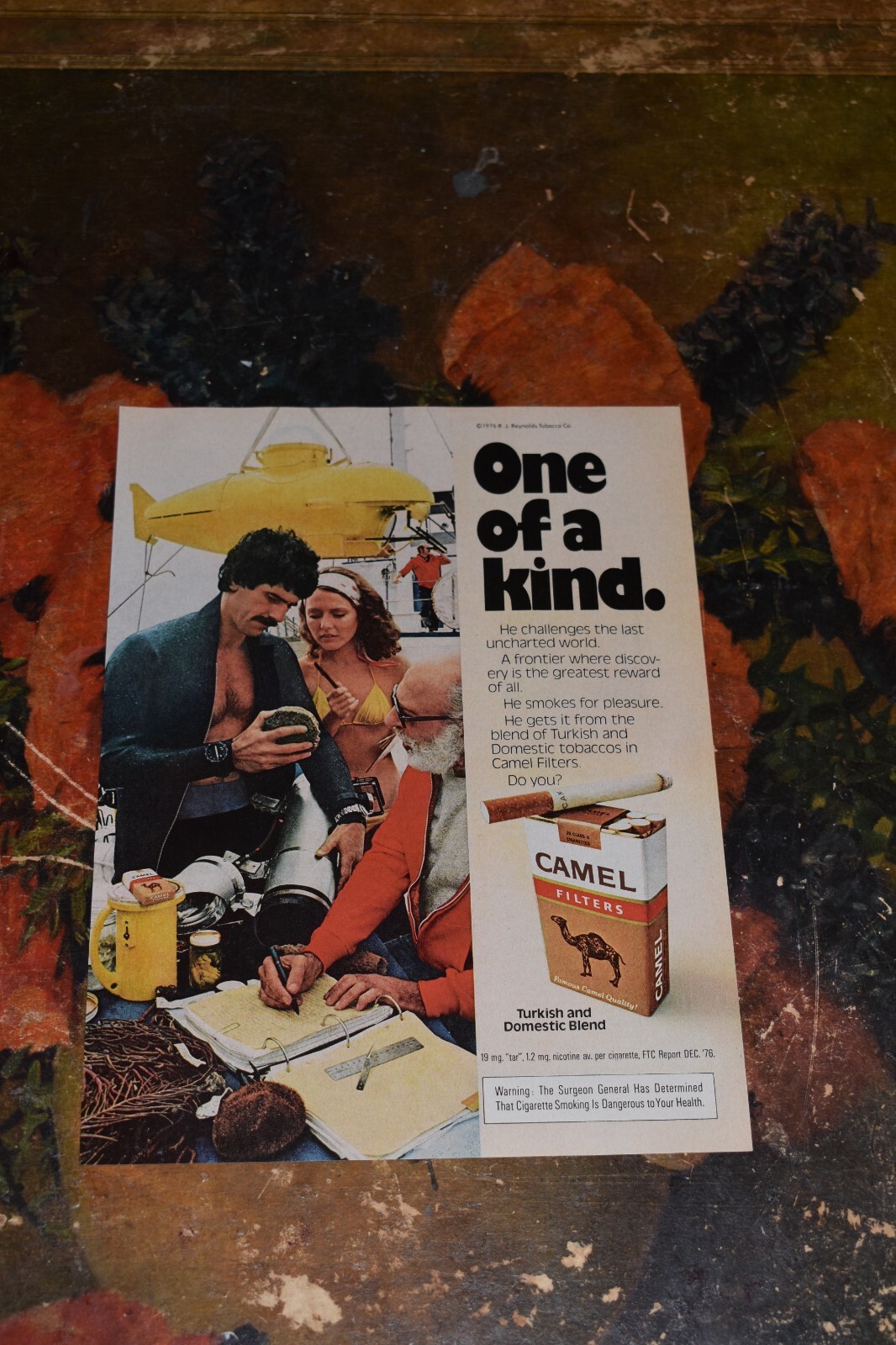 Vintage 1977 Camel Cigarette Print Ad. One of a Kind.