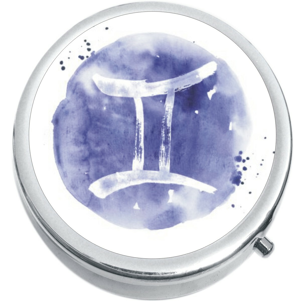 Watercolor Gemini Medicine Vitamin Pill Box