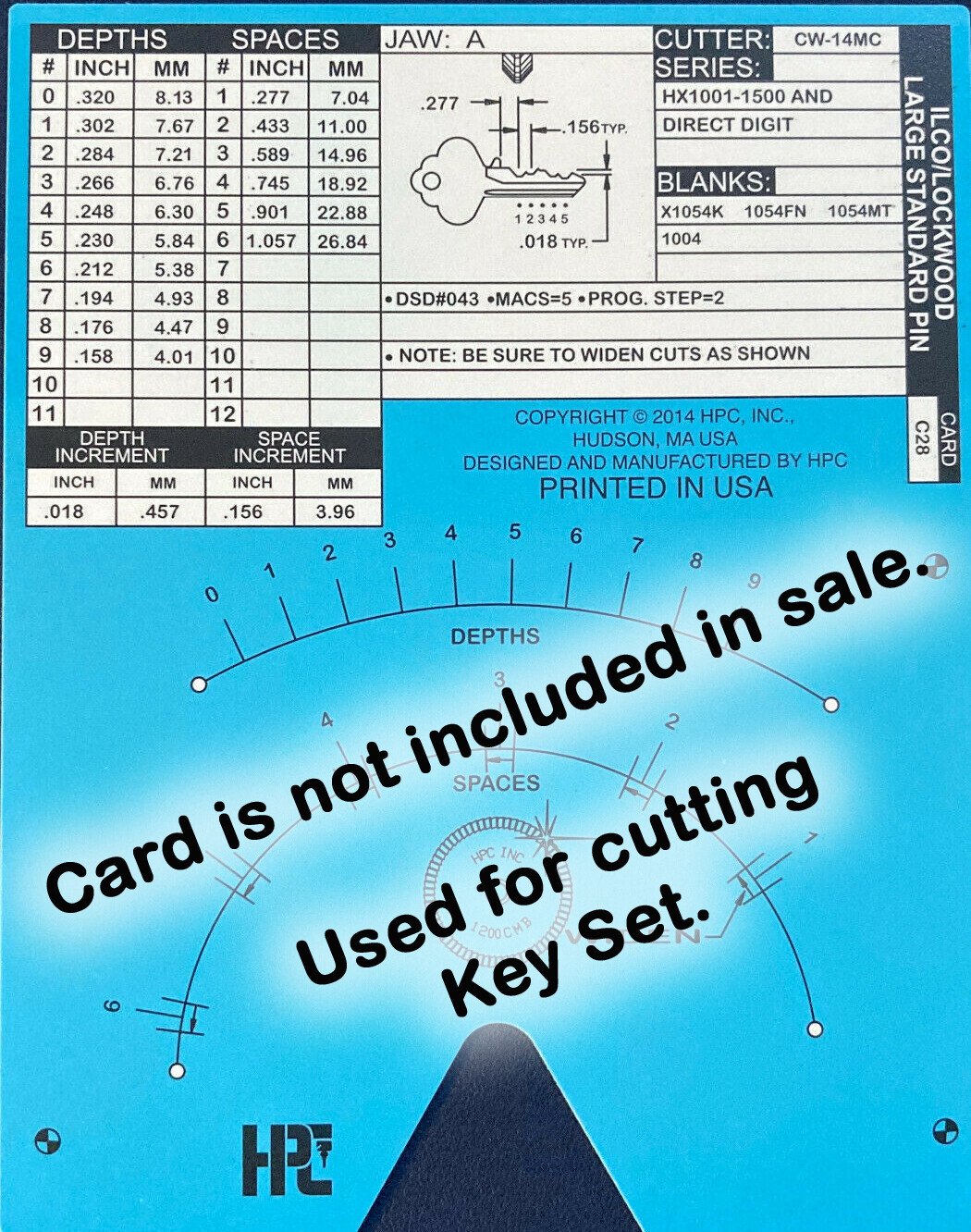 Ilco Lockwood IN3 Space and Depth Keys ~ DSD#043, C28