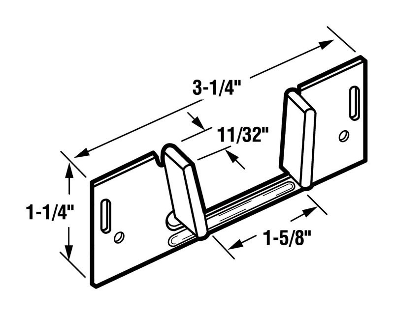 Prime-Line 161930 Silver Steel Universal Pocket Door Slide Guide 3-1/4 L in.