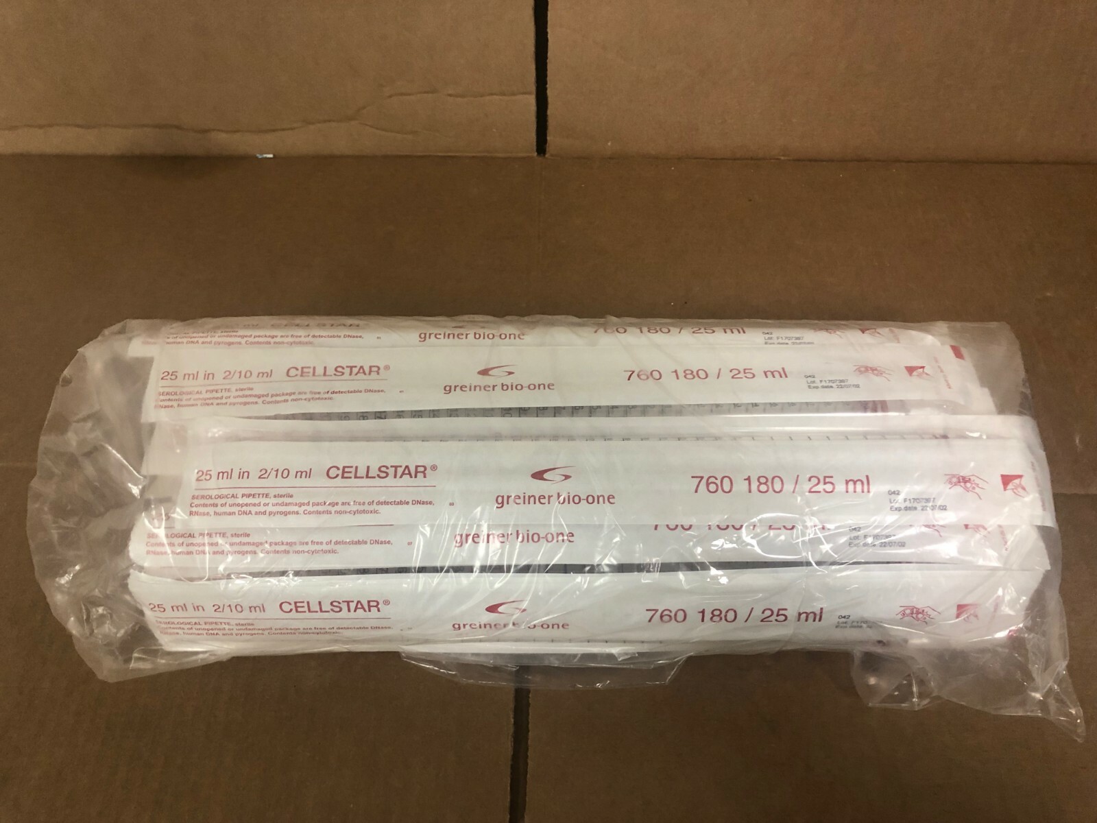 Greiner Bio One F1707397 Cell Star 25 mL Serological Sterile pipette Lot of 50