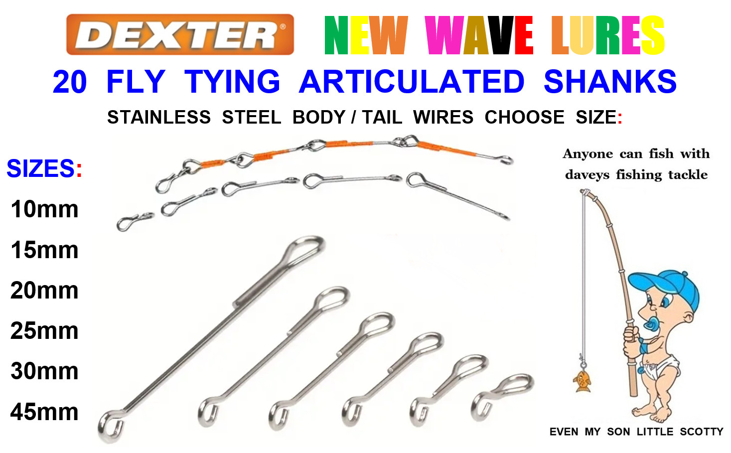 20 FLY TYING ARTICULATED BODY TAIL SHANKS FISH SPINE GAME CHANGER STREAMER FLIES