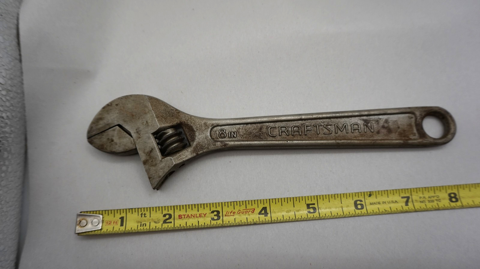 Vintage Craftsman 200 mm 8" Adjustable Wrench 44603 Made In USA free ship USA