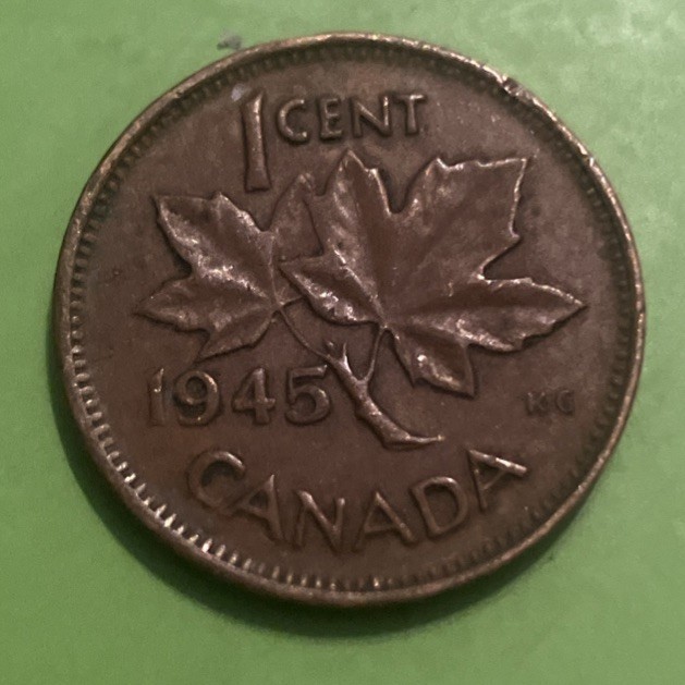 Canada 🇨🇦 1 Cent Coin 1945 scn14