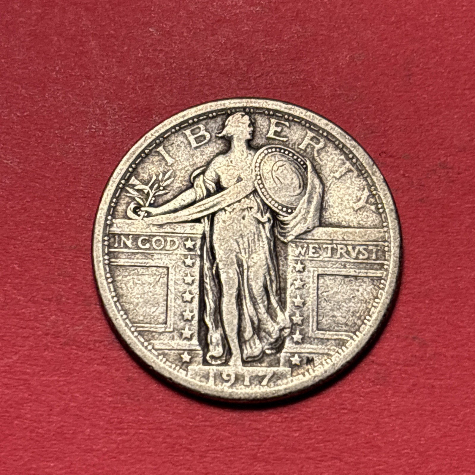 (1) Beautiful Antique 1917-P Standing Liberty Quarter VF-VERY FINE