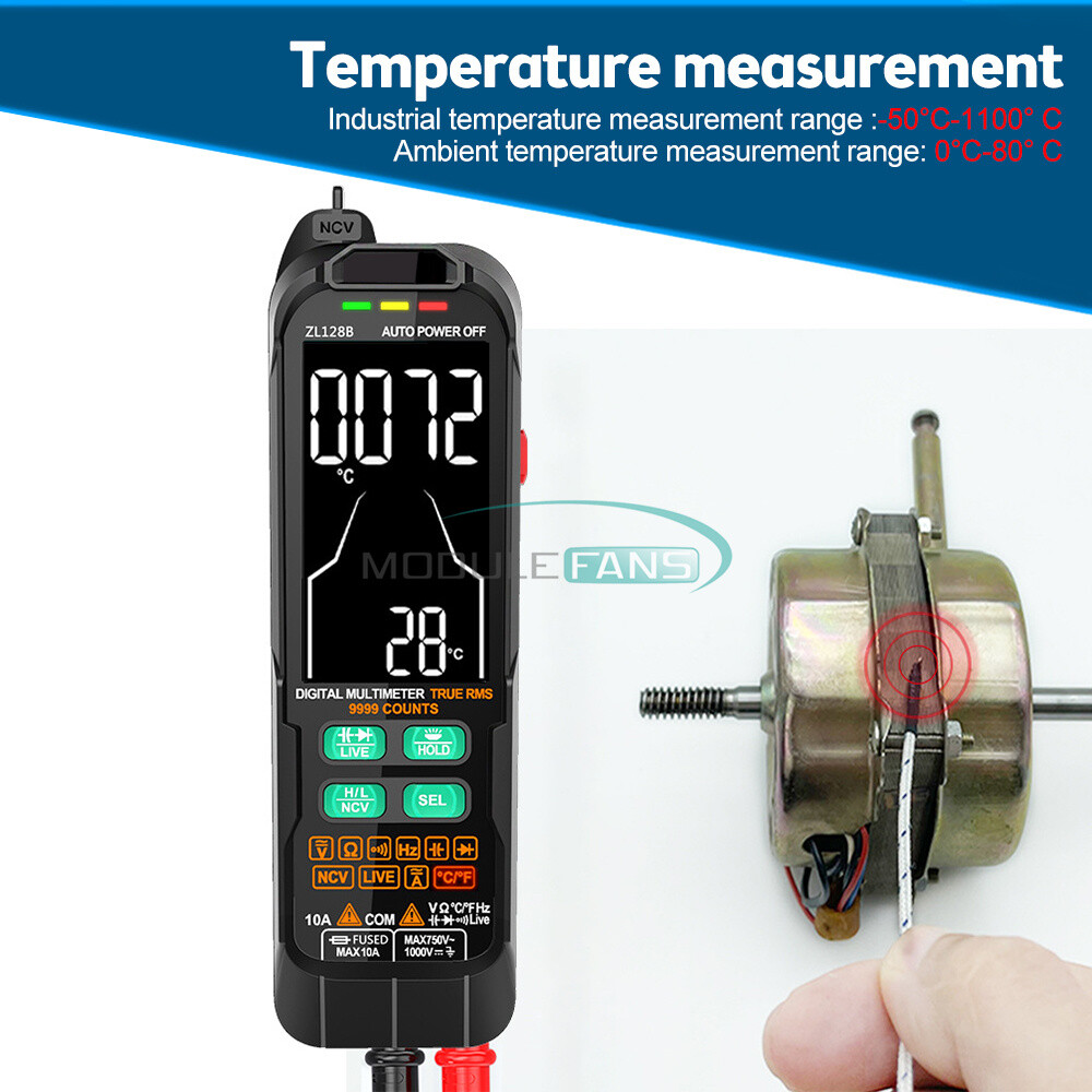 Digital Multimeter Voltage Current Capacitance Frequency Diode True RMS Tester