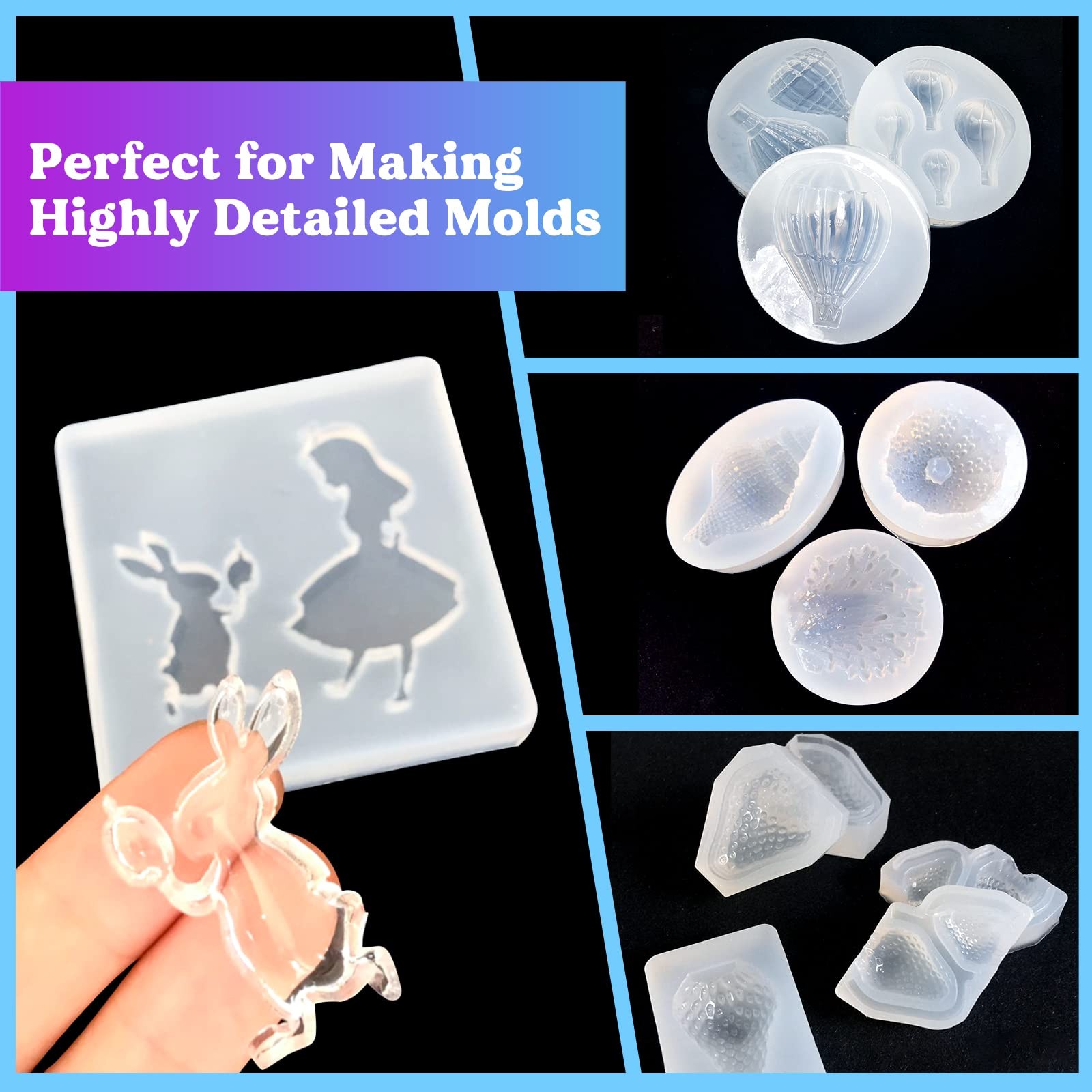 LET'S RESIN Silicone Mold Making Kit-Translucent 20.46 oz, Translucent Clear