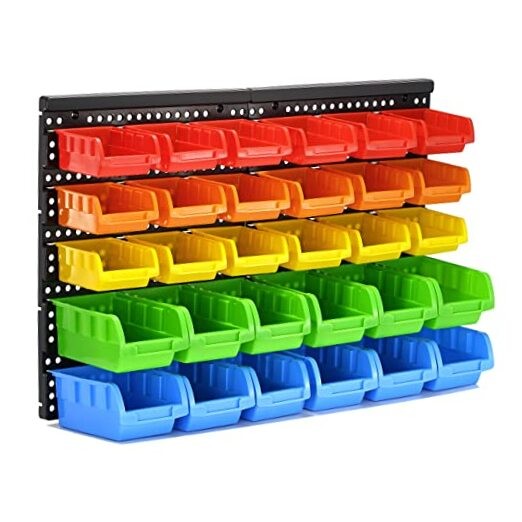 30-Bin Wall Mounted Storage Bins Kit, Tool 25.2inch*16.2inch Style-501
