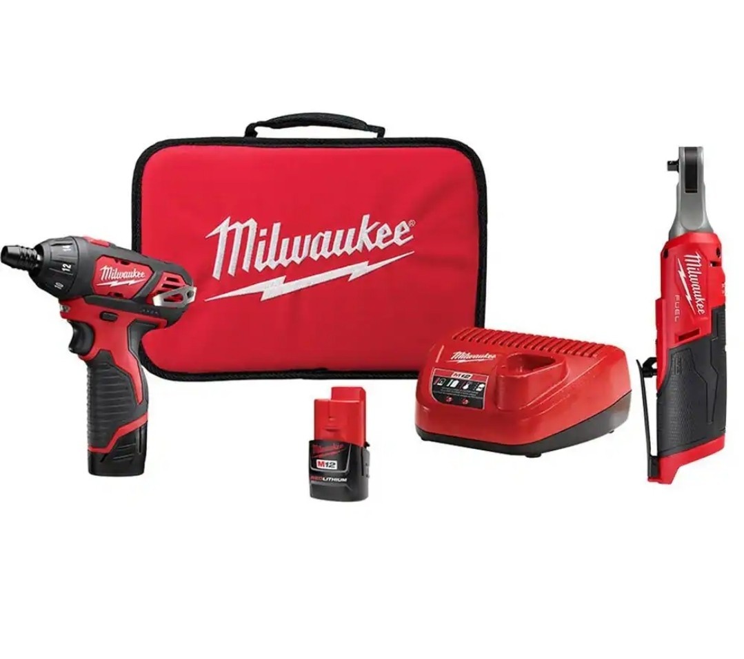Milwaukee Cordless High Speed 1/4 in. Ratchet and 1/4 in. Hex Screwdriver Kit