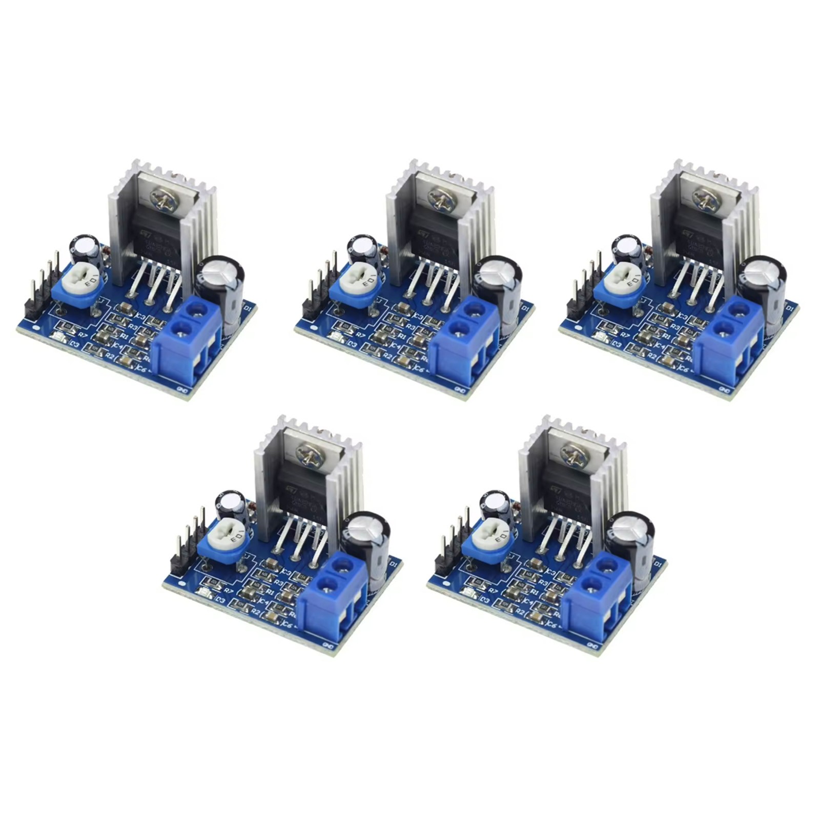 5Pcs 18W Mono Power Amplifier Board 6-12V Module with Indicator Light Feature