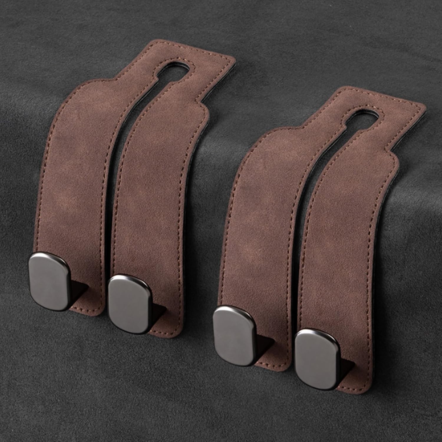 Amelity Car Purse Hook, Seat Hooks for Headrest, Brown-2 Pack