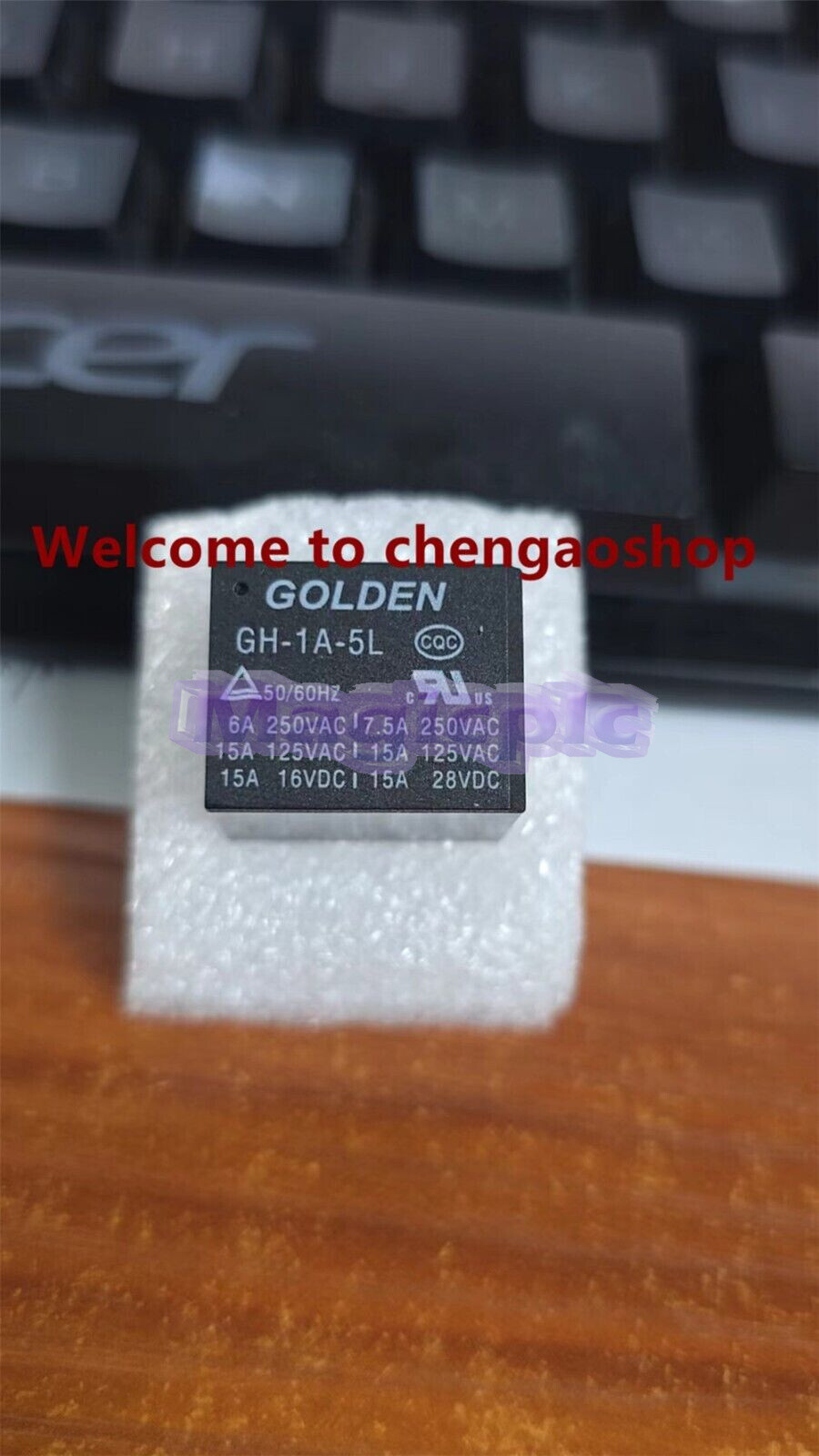 1Pcs NEW GOLDEN Relay GH-1A-5L Relay 10A 250VAC 4Pins