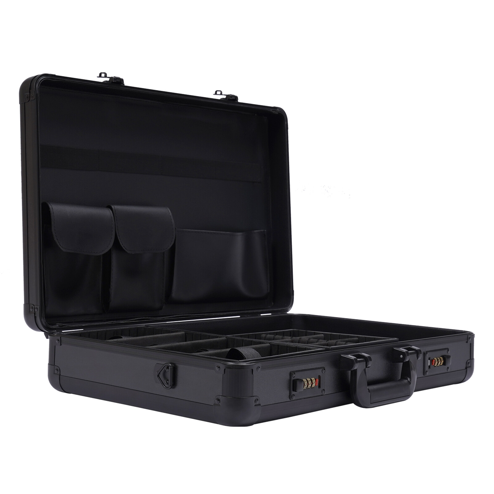 Professional Black Barber Suitcase with Digital Lock & Ample Storage