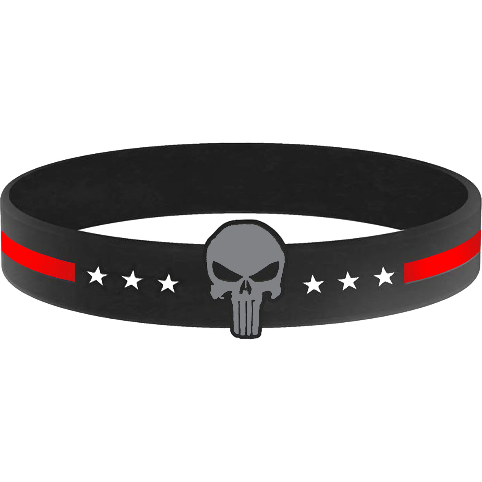 Thin Red Line Silicon Bracelet (RED) Fire Department, Fire Fighter Firefighter,