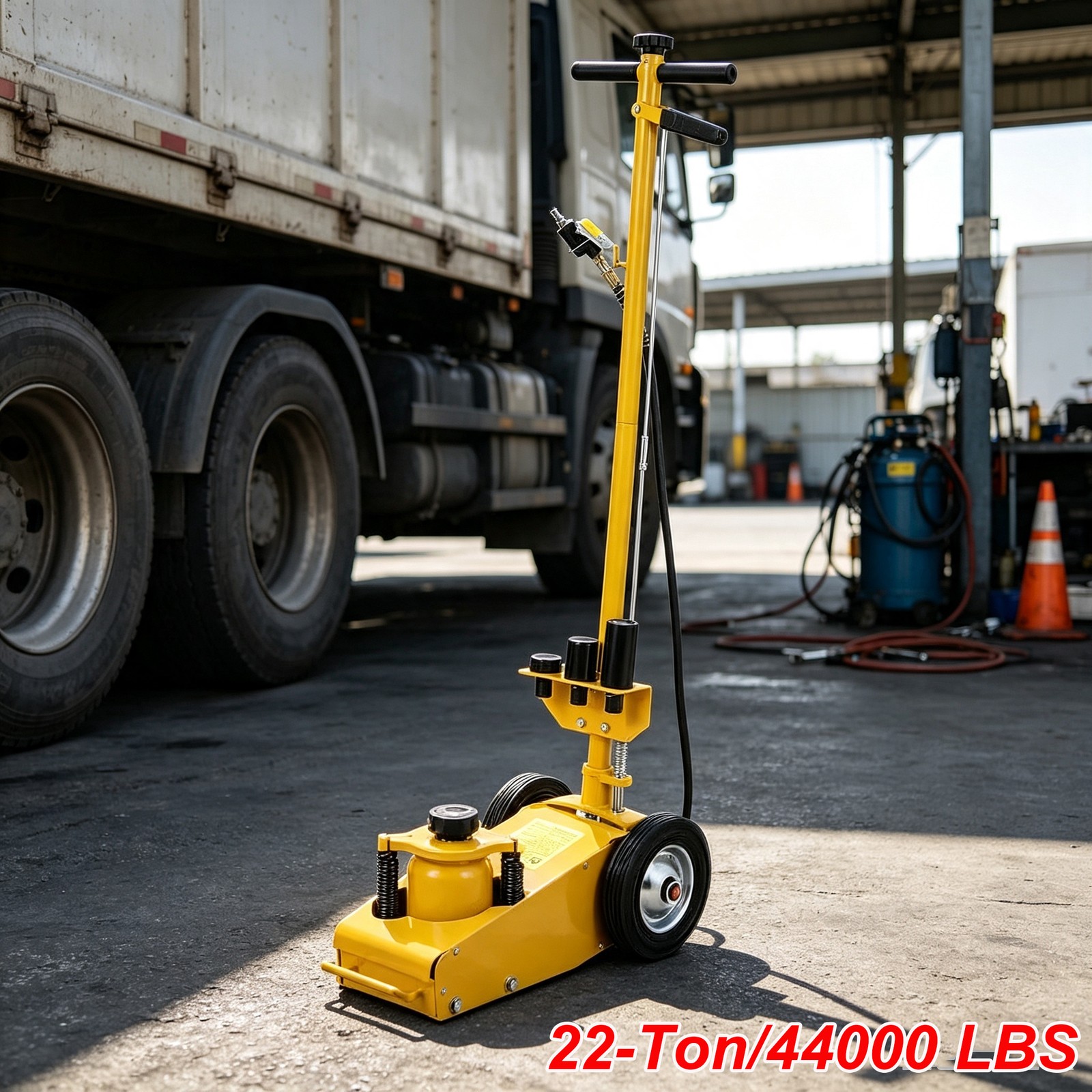 22 Ton Air Hydraulic Floor Jack HD Truck Lift Jacks Service Repair 4 Adapters