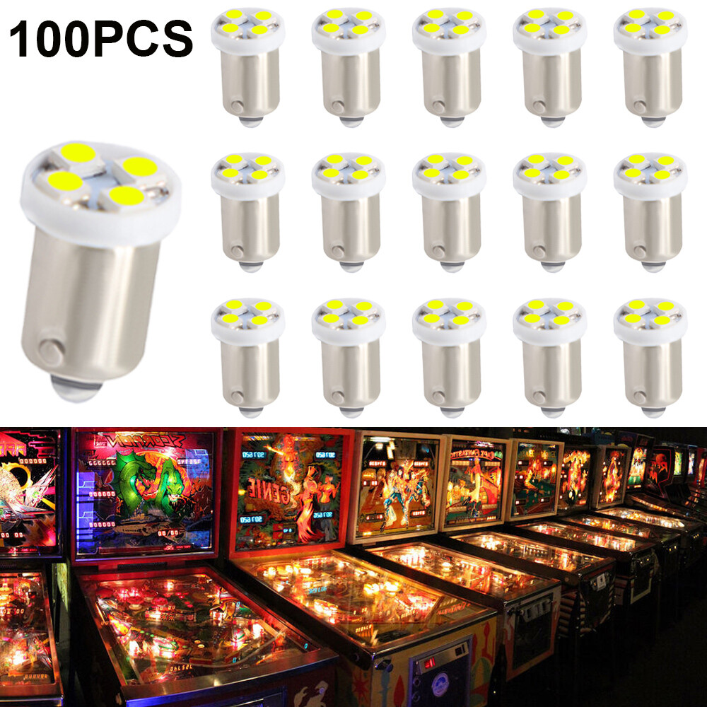 100Pcs Pinball Machine Playfield LED Light Bulbs AC DC 6.3V BA9S 47 44 1893 1847