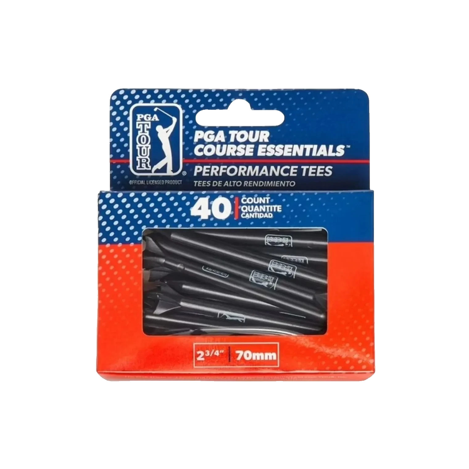 PGA Tour Plastic Performance Golf Tee (40 Pack) 2  3/4''  70mm