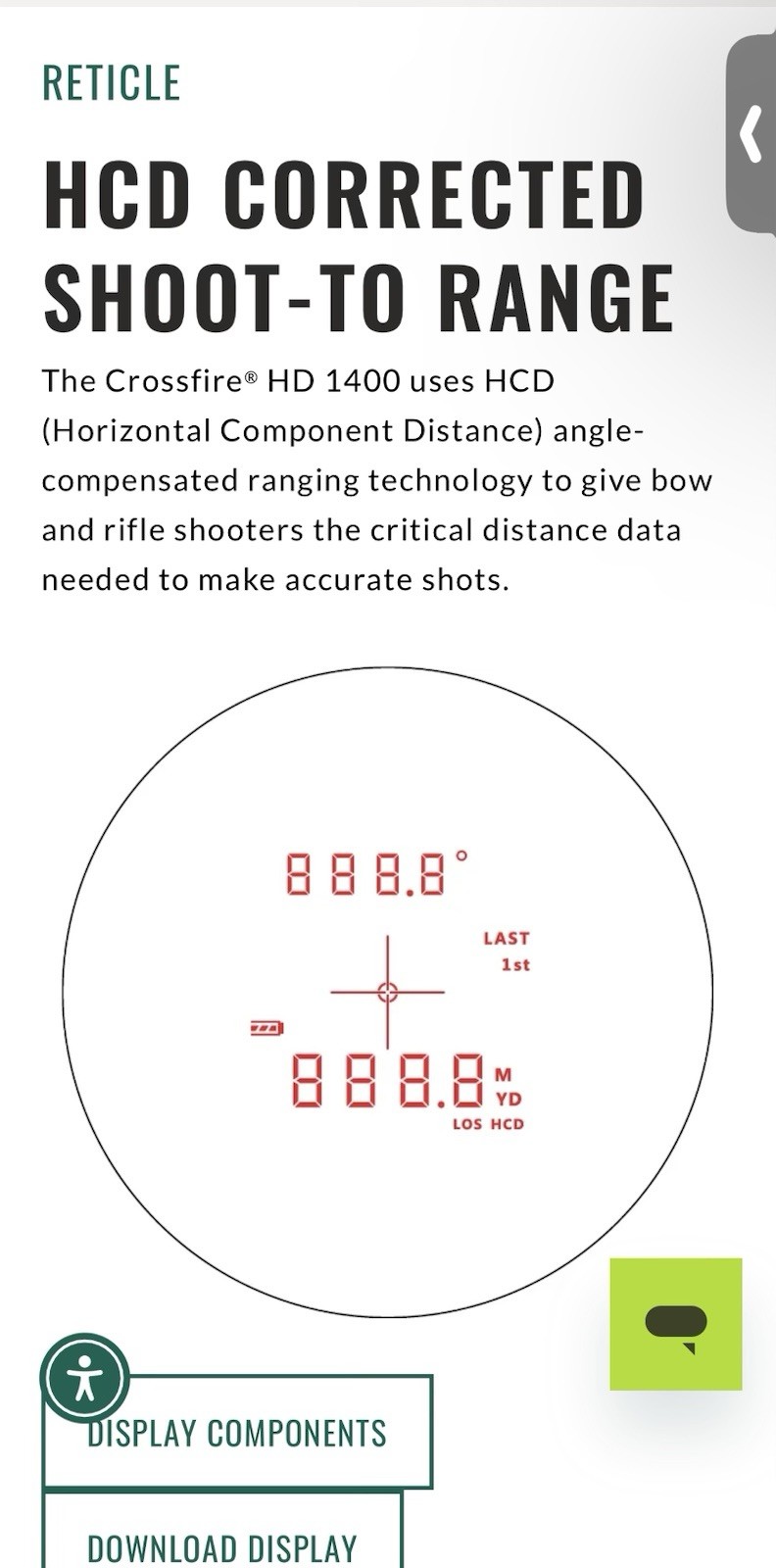 Vortex Optics Crossfire HD 1400 Laser Rangefinder LRF-CF1400