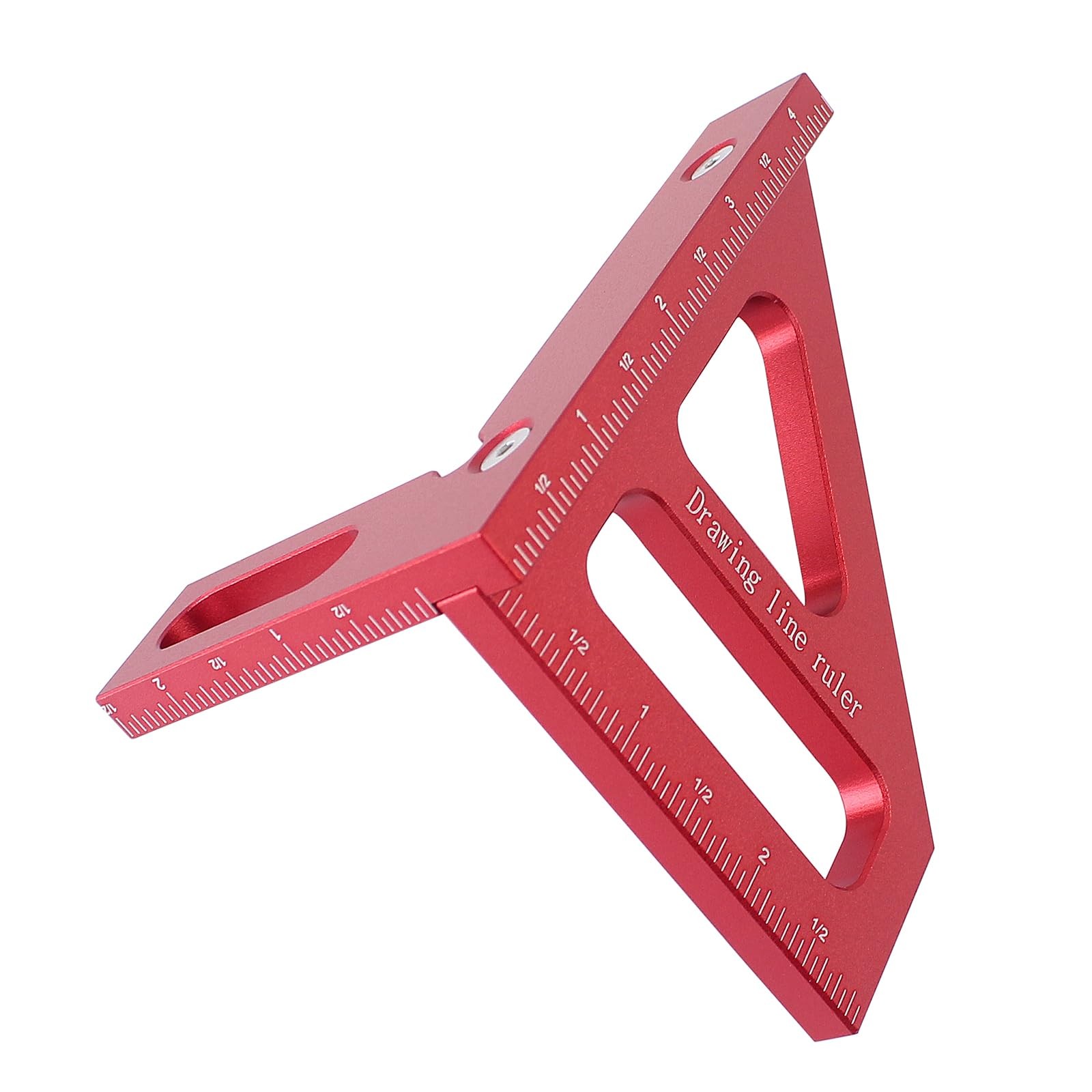 KETIPED Imperial 3D Multi-Angle Measuring Ruler,45/90 Degree Red(Imperial)