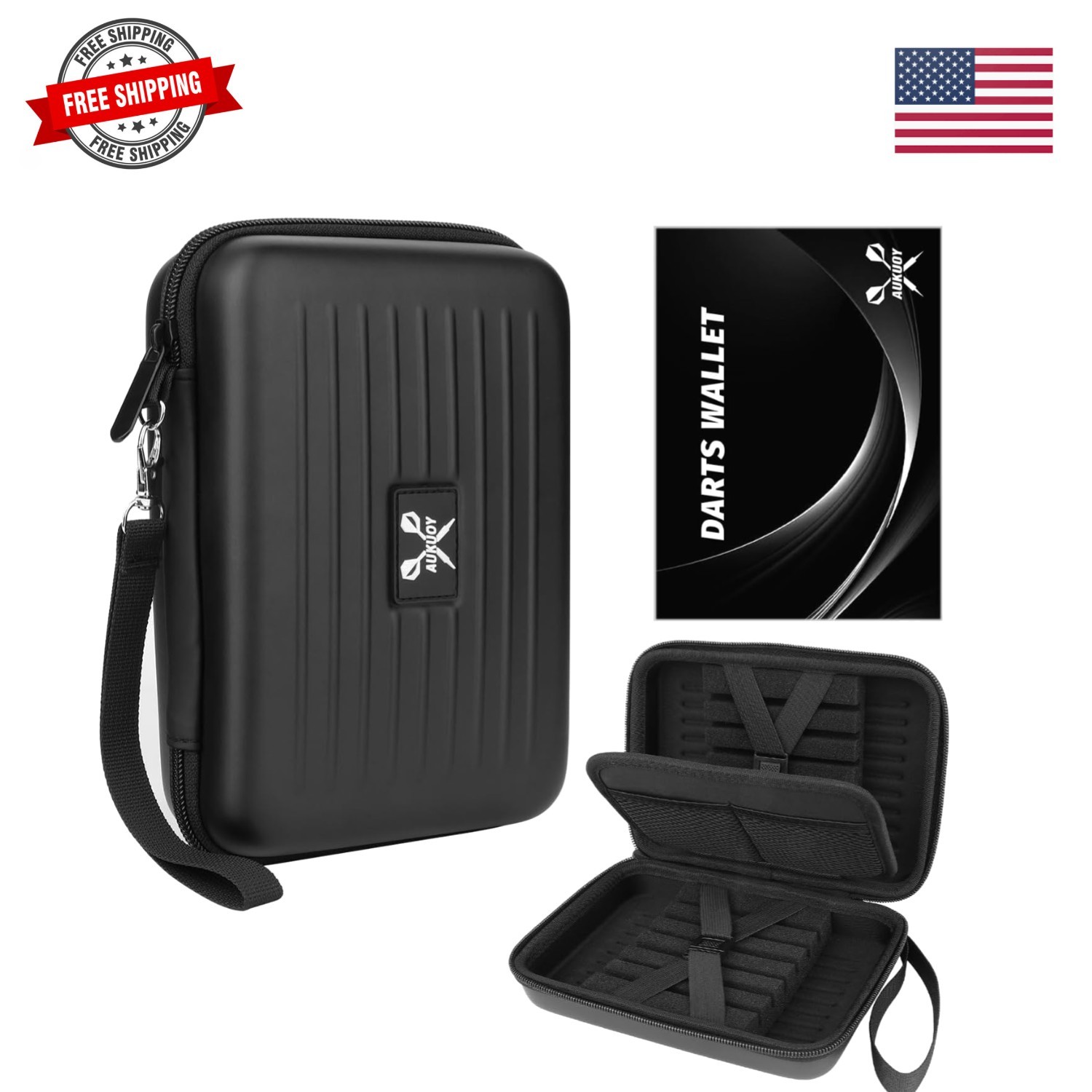 Dart Case for Steel & Soft Tip Darts, Dart Carrying Case Holds 12 Darts and E...