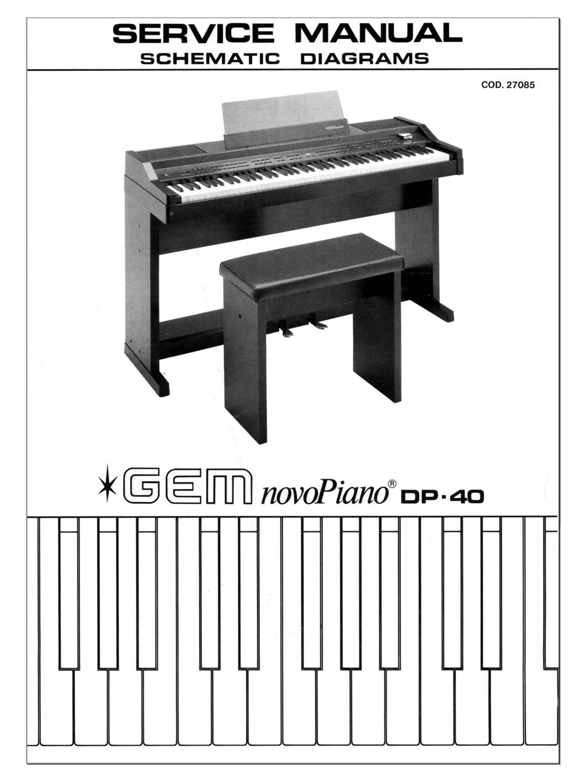 GEM DP-40 Service Manual - Schematic Diagrams Schaltplan - Electrical Diagram DP40