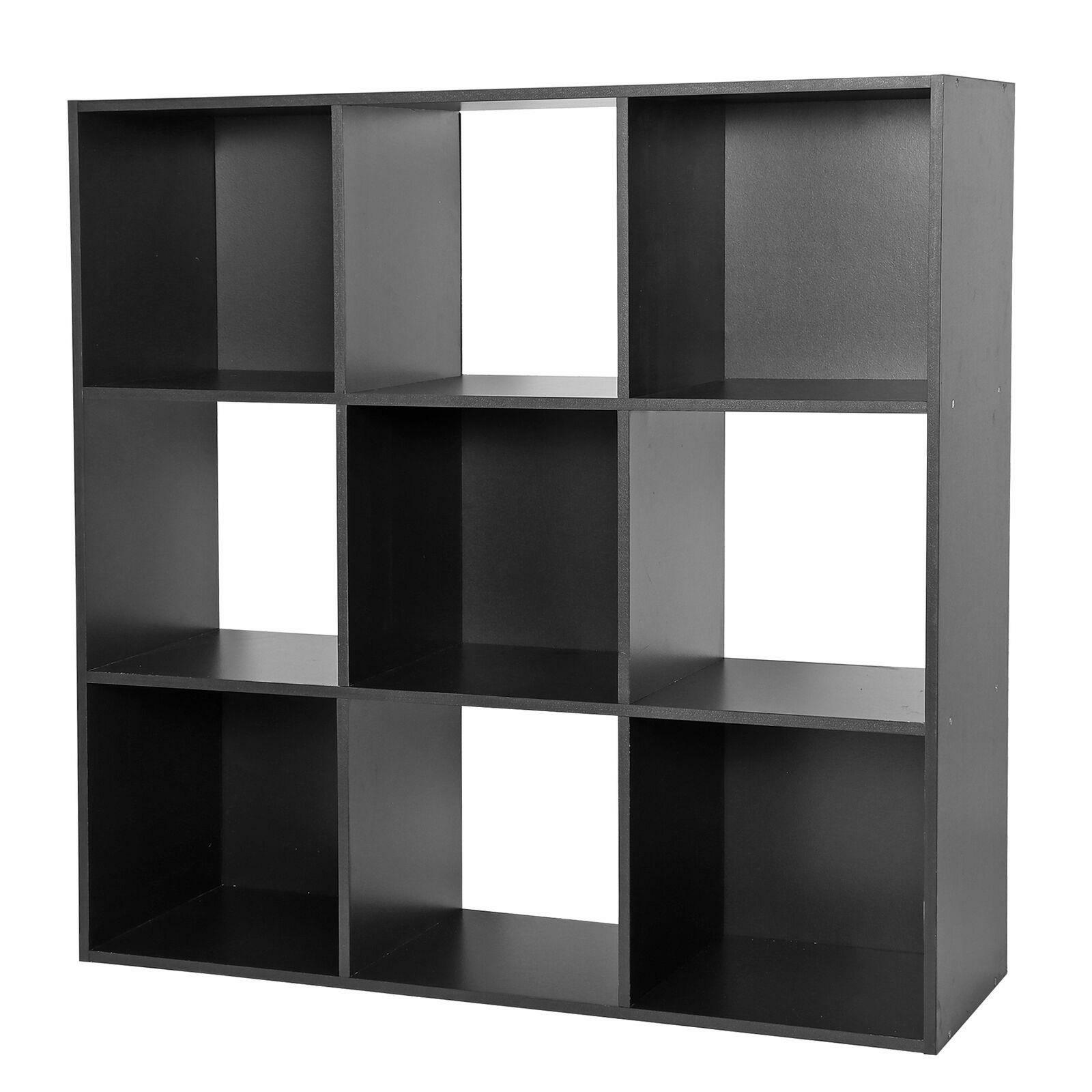 9-Cube Black Closet Organizer Storage Shelves Save Space Bedroom Bookshelves