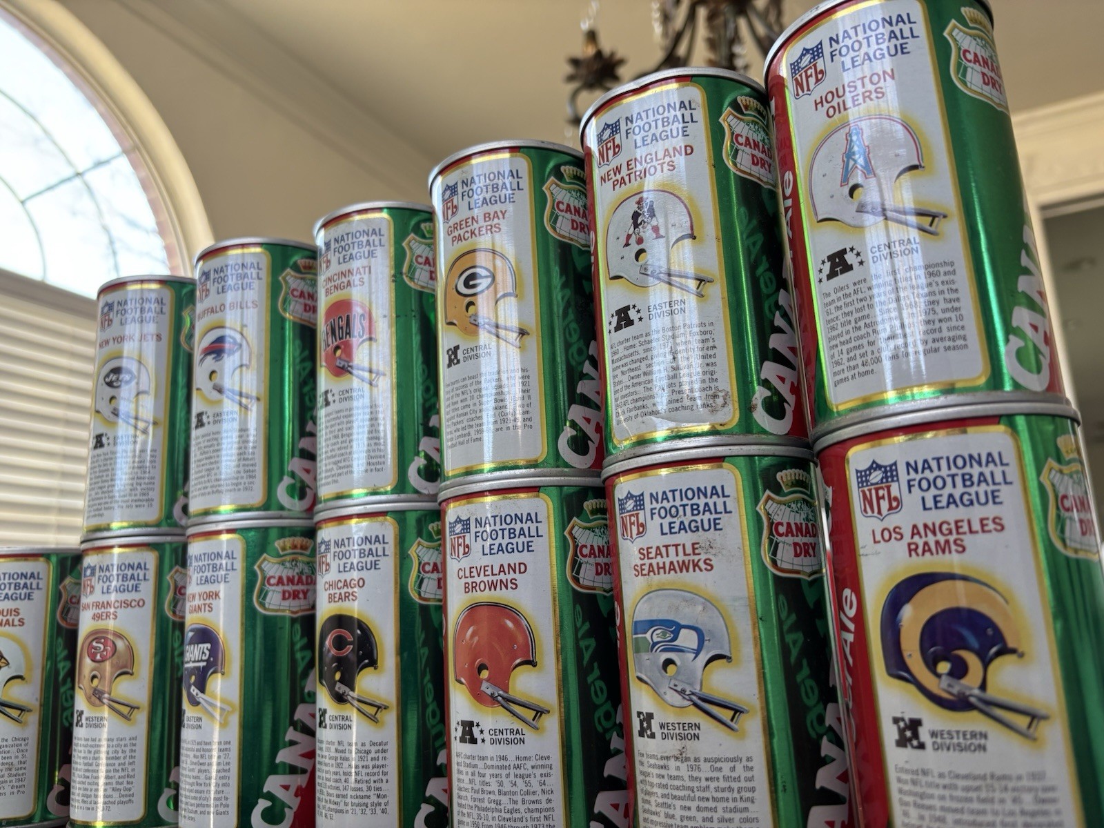 Vintage 1970s Canada Dry NFL Helmet Soda Cans Lot – Empty/Opened