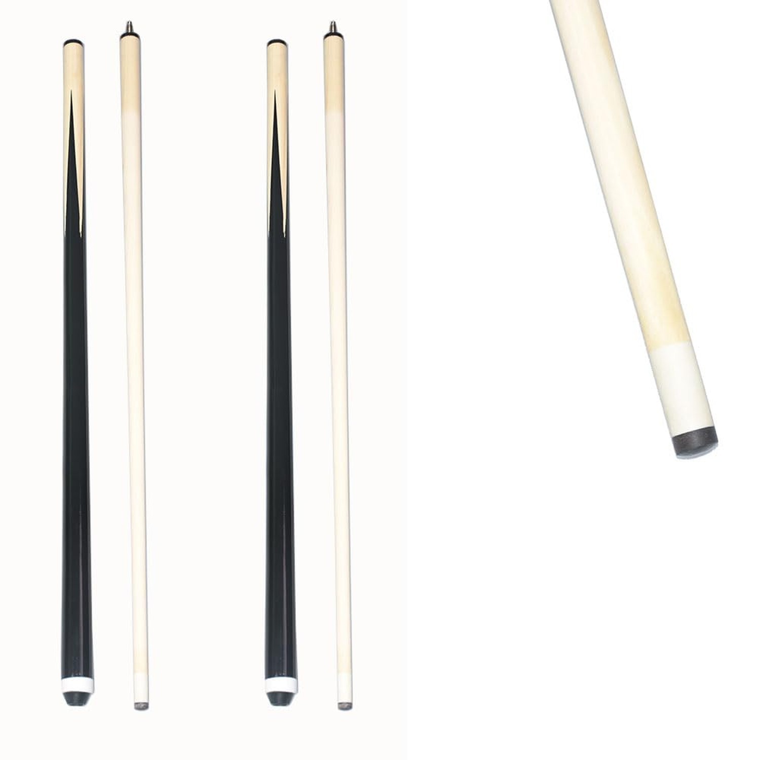 58 Inch 19oz 2-Piece Hardwood Billiard House Cue Sticks Pool Cue, 58" Set of 2