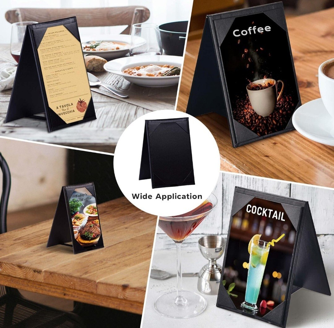 4x6inches 10pc Double-Sided Menu A-Frame Holder Table Tent Restaurant Cafe Black