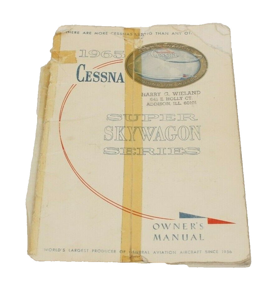Vintage Cessna 1965 Super Skywagon Airplane Series Owners Manual USA