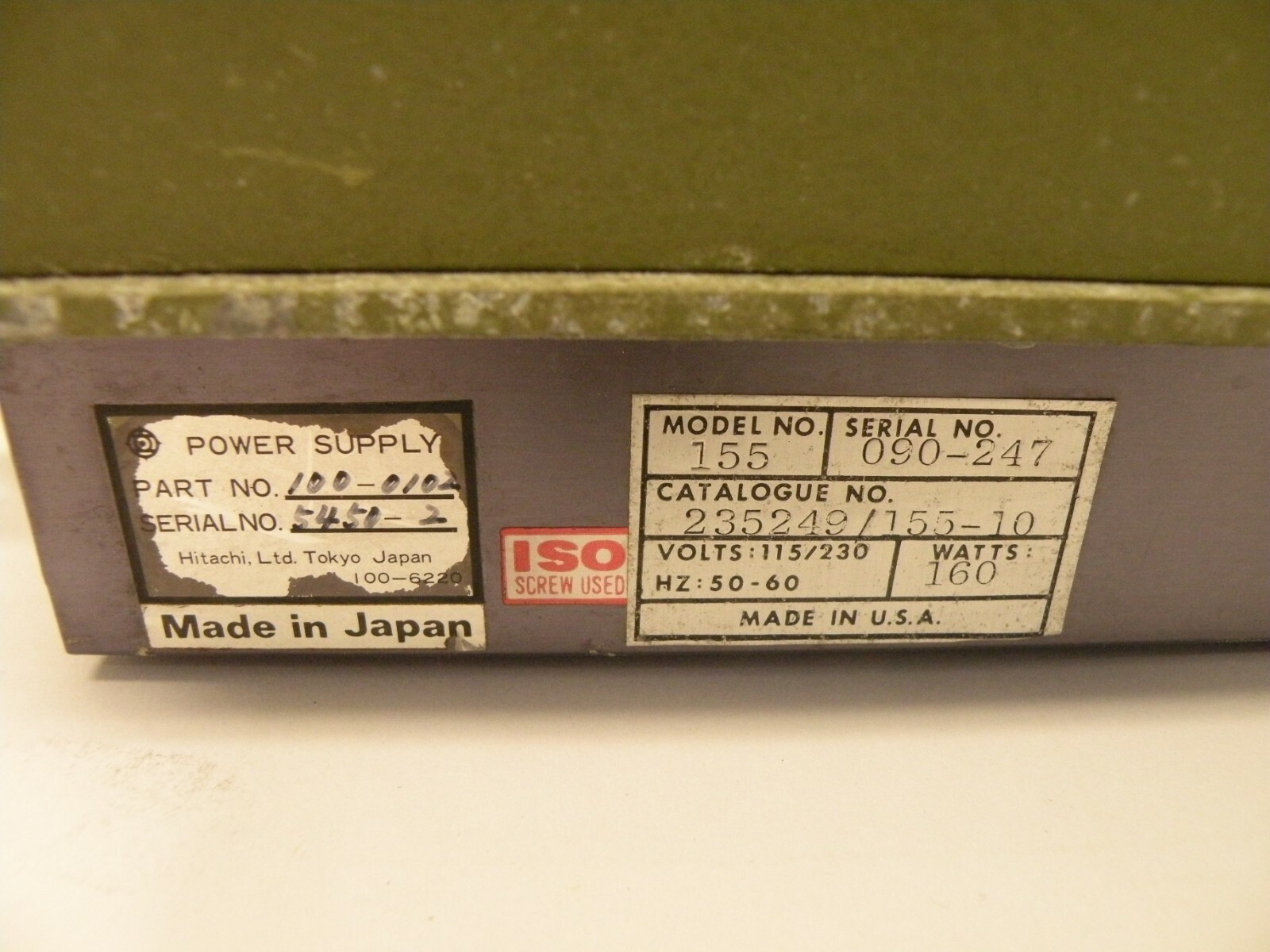 HITACHI 100-0102 LAB POWER SUPPLY