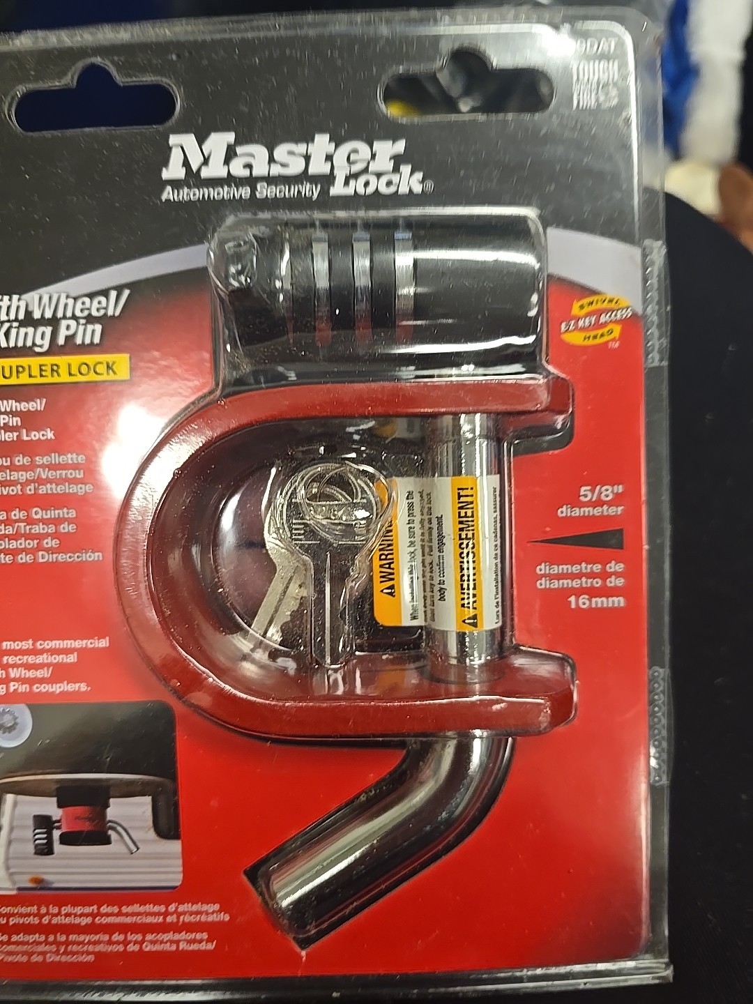 Master Lock Fifth Wheel/King Pin Coupler Latch & Receiver Lock -- 2999DAT