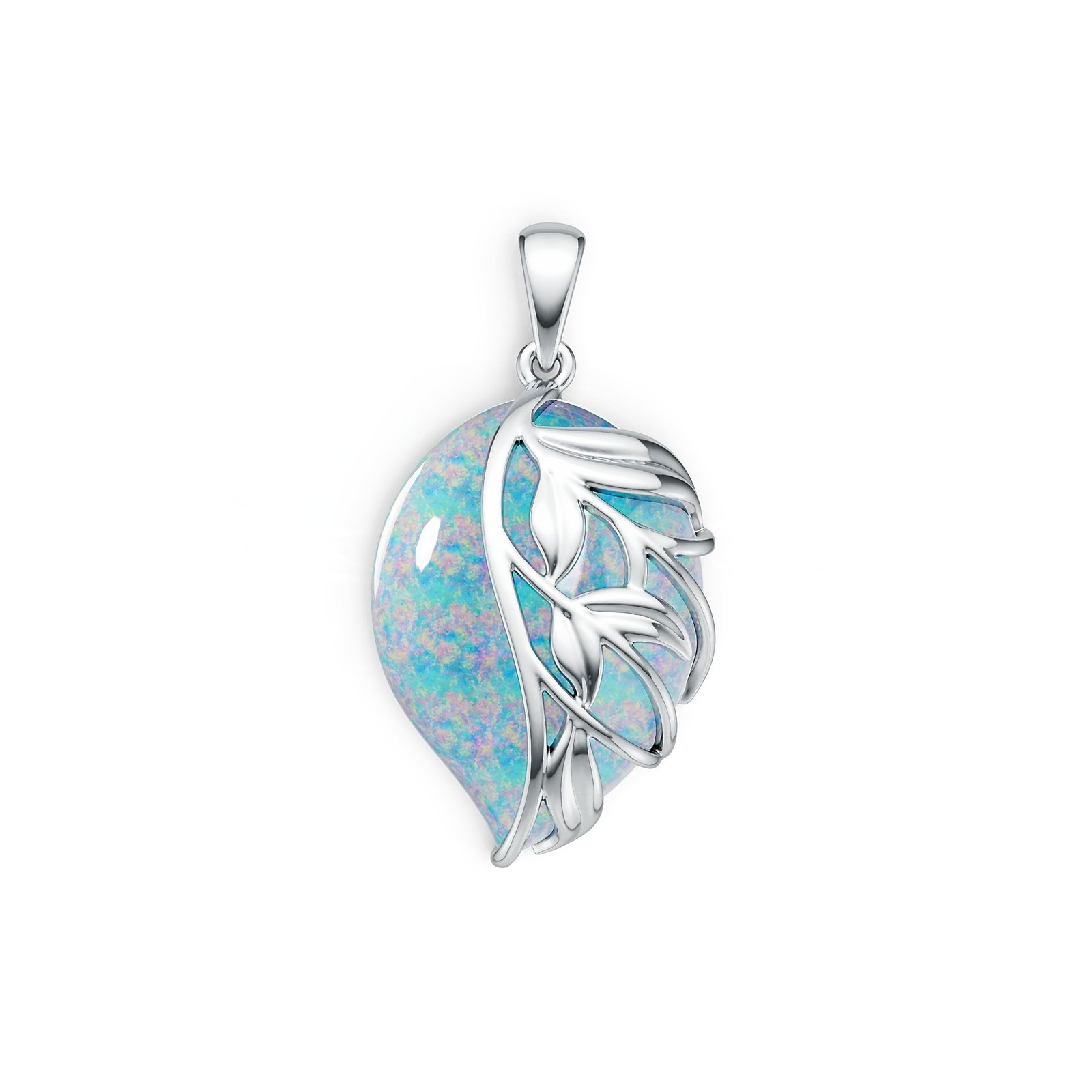 Sterling Silver Semi Mount Pendant Setting Pear PE 25X18mm Cabochon