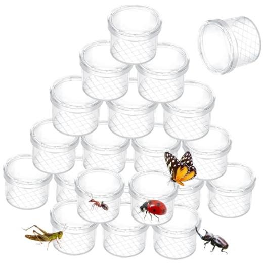 20 Pcs Critter Keeper Bug Magnifier Insect Container with Lid - Bug Catcher