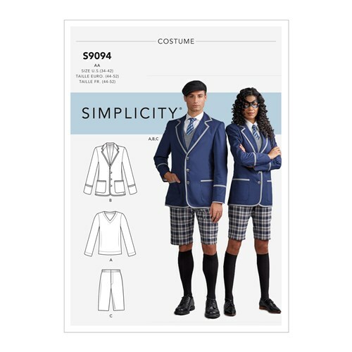 Simplicity R10546 UMBRELLA ACADEMY Prep School Uniform Costume CHOOSE SIZE S9094