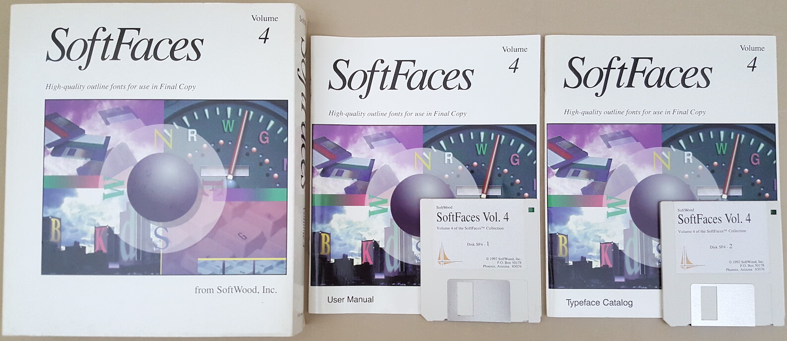 SoftFaces Volume 4 ©1992 SoftWood 25 Outline Fonts for Amiga Final Copy / Writer