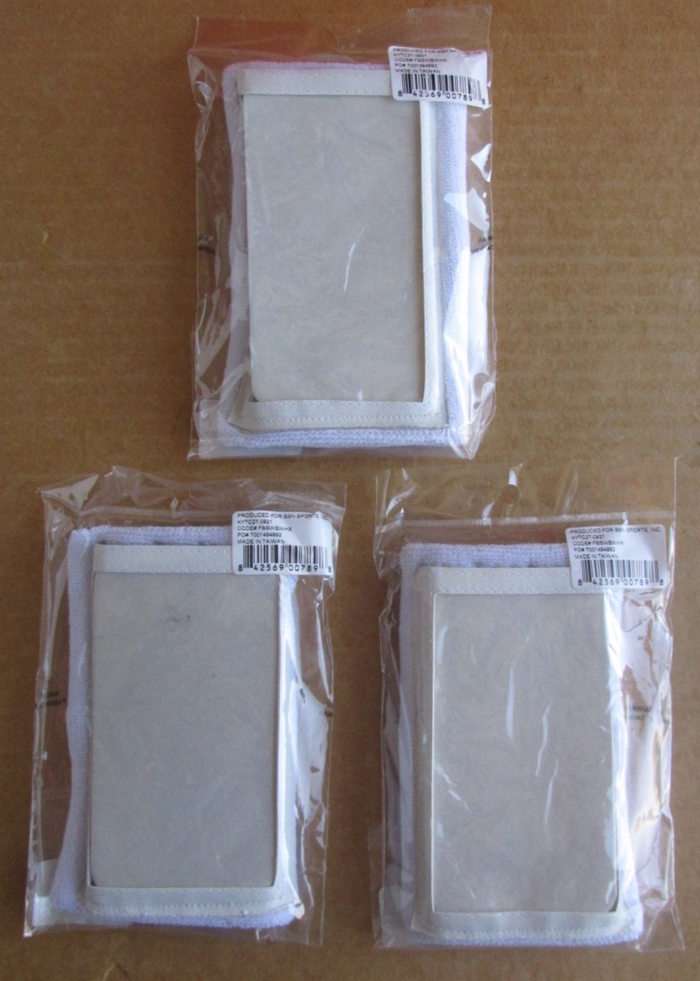 LOT OF 3 BSN SPORTS FOOTBALL WRIST COACH WHITE 1 WINDOW SIZE 6"