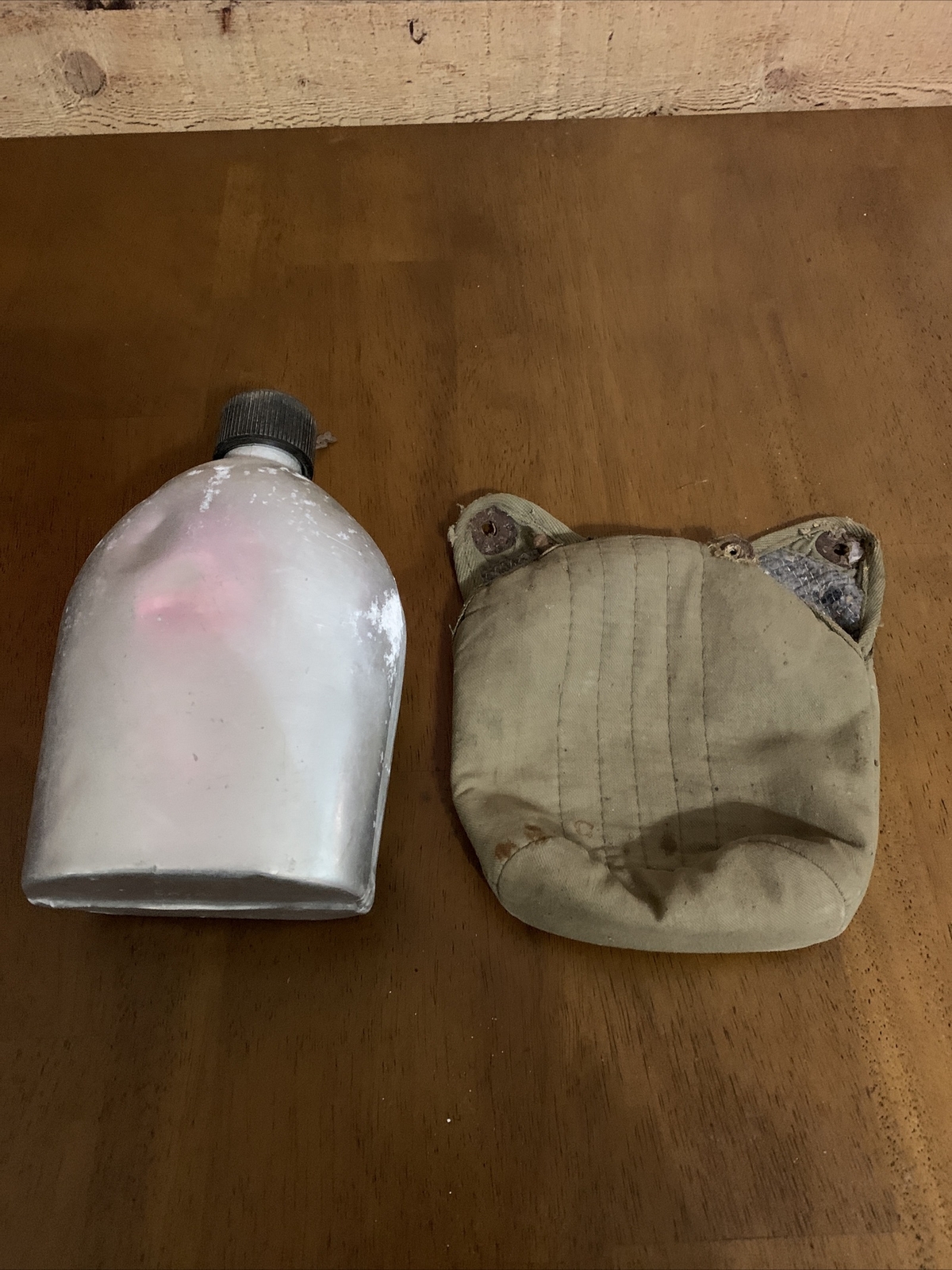 Vintage US Military Army Metal Aluminum Canteen Made in Japan