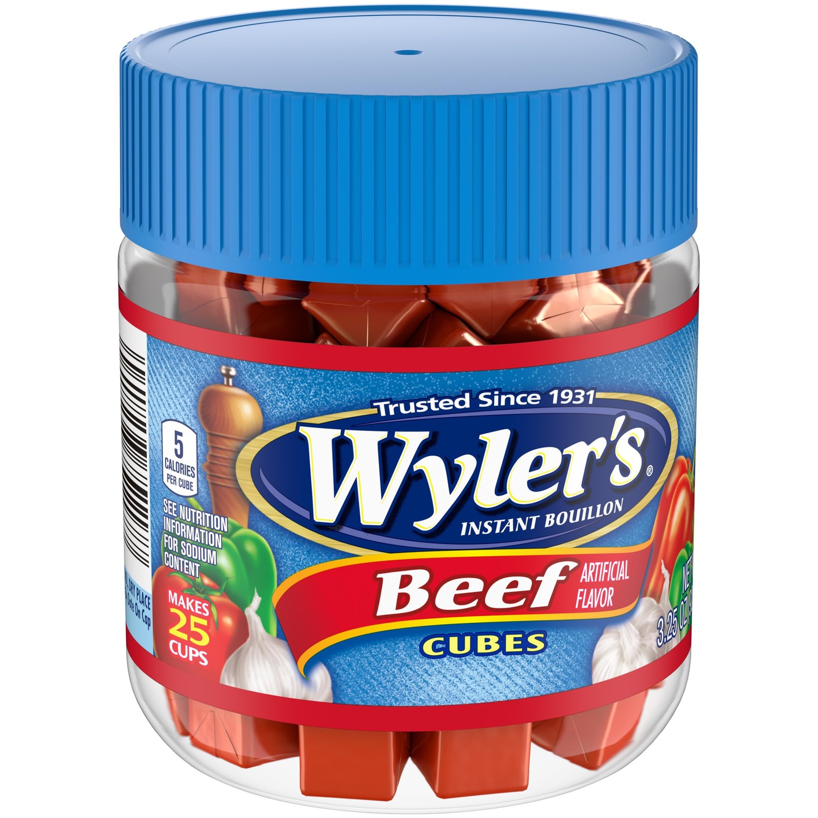Beef Instant Bouillon Cubes Jar, 3.25 OZ