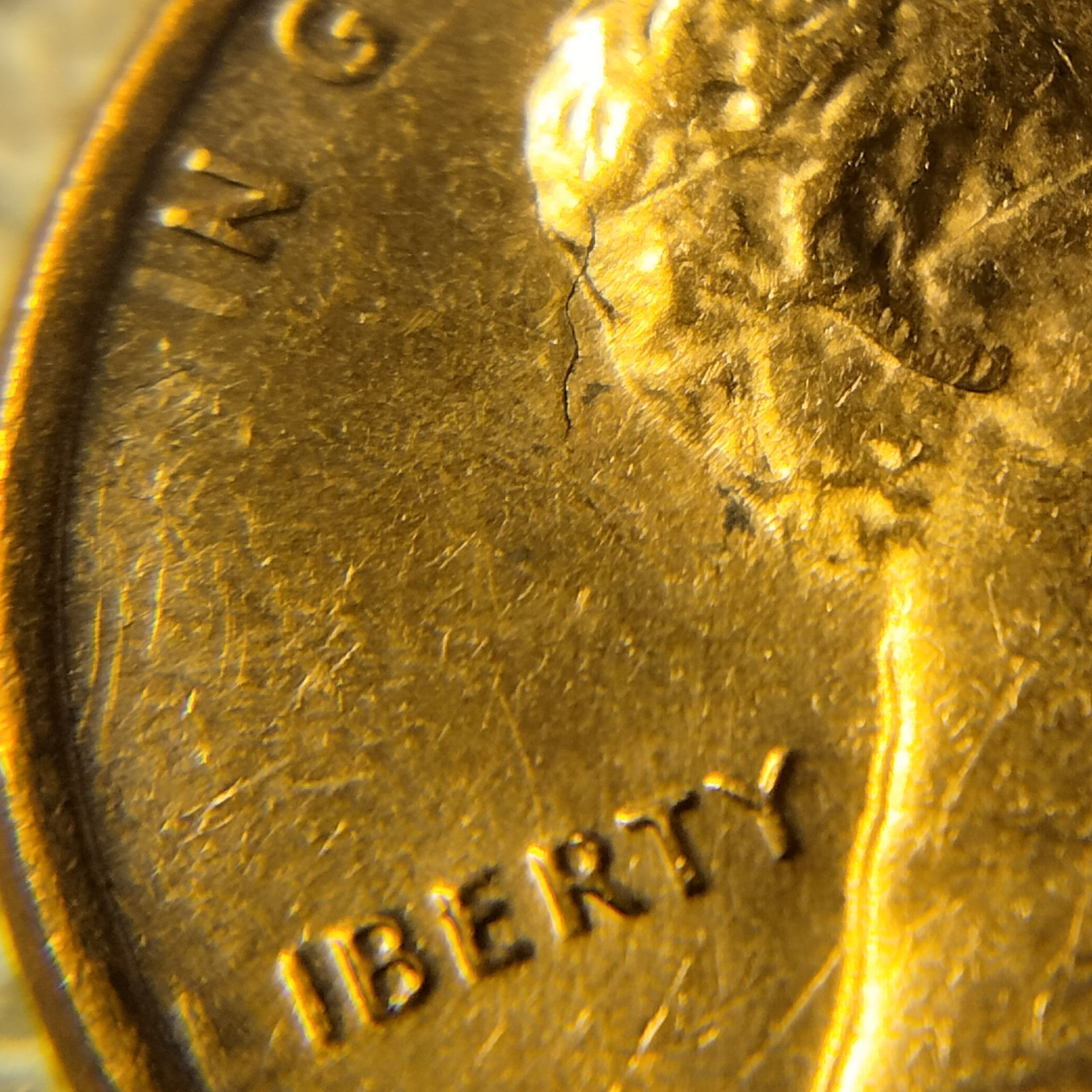 1969 D Lincoln Memorial Center Struck Thru Grease And Object