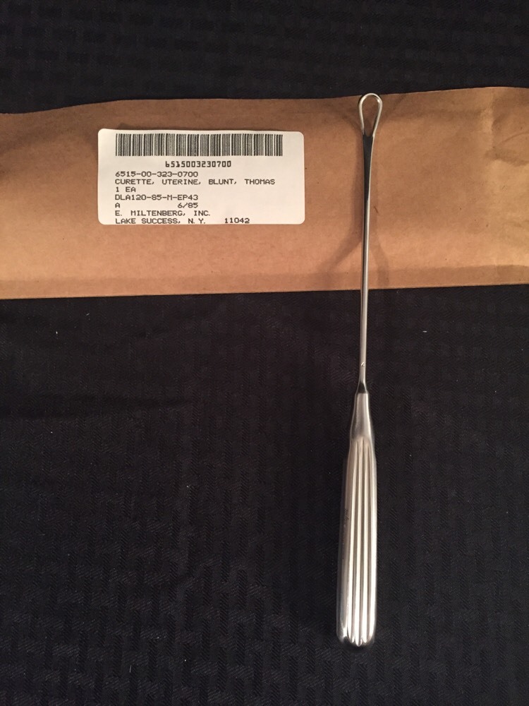 NEW MILTEX Stainless Uterine Curette Thomas 10.5" Long Size 4 Germany