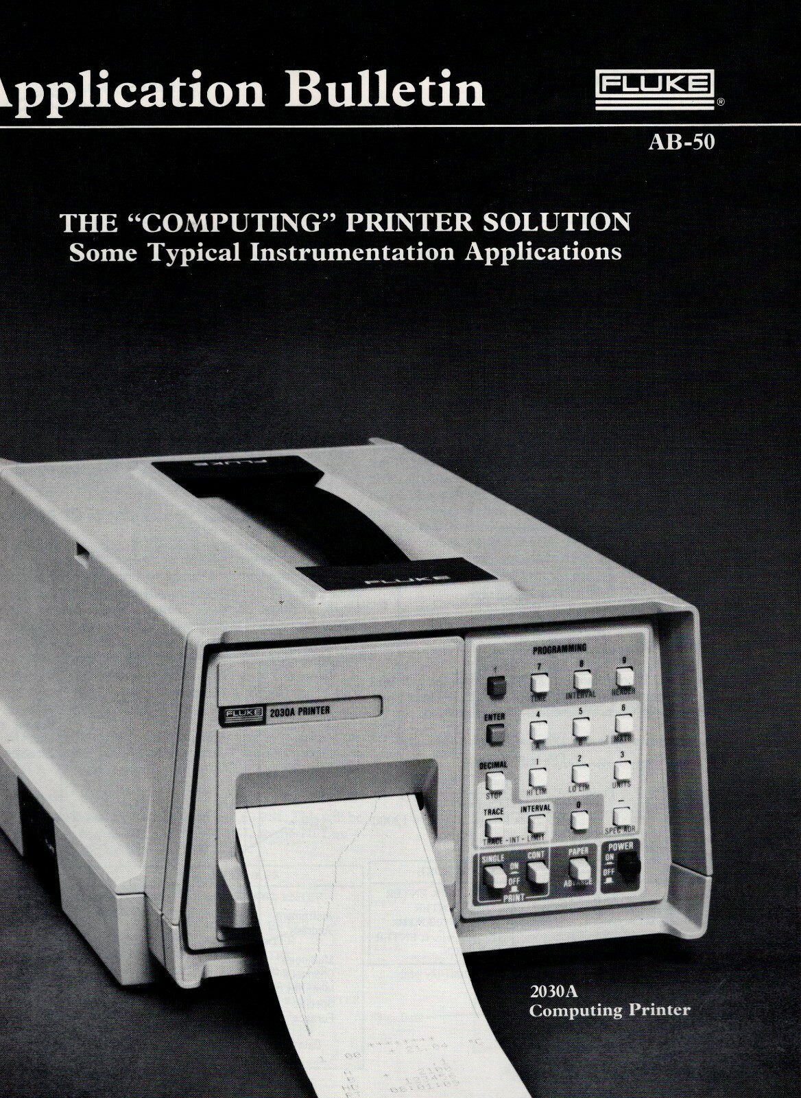 Fluke AB-50 The Computing Printer Solution Typical Instrumentation Applications