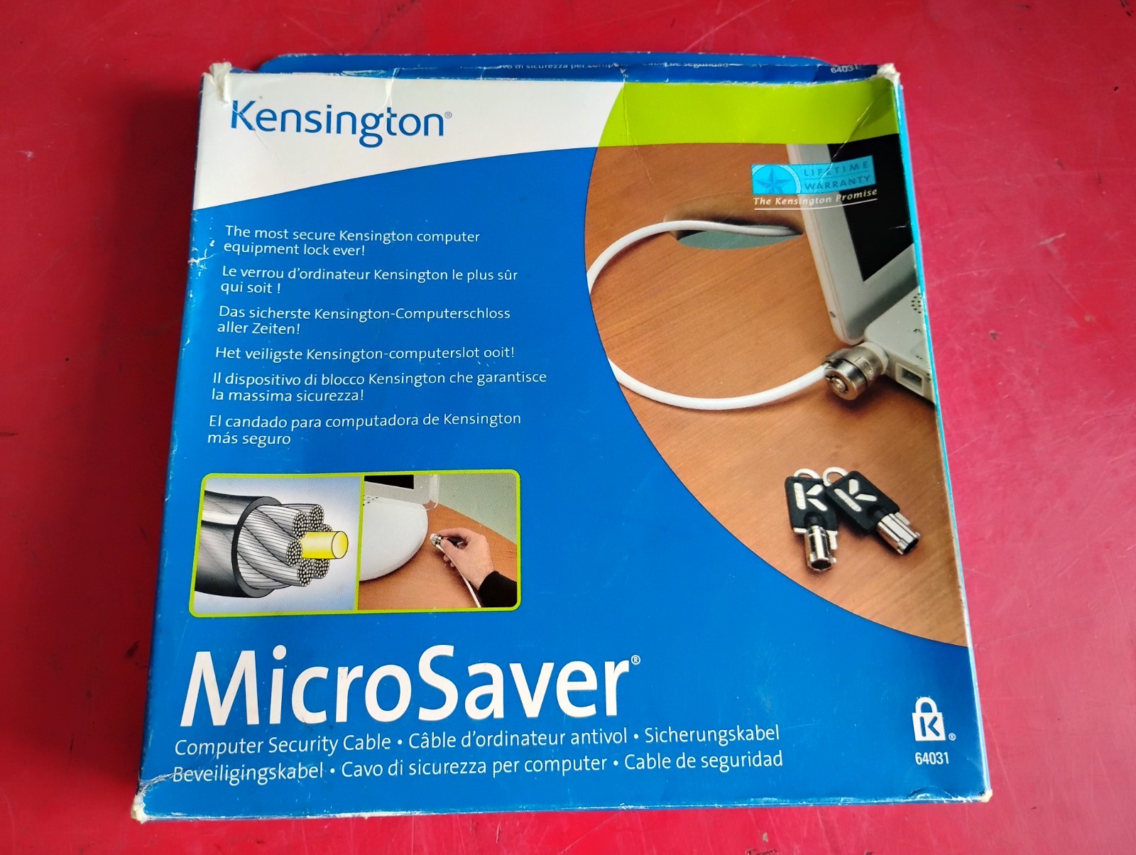 Kensington Microsaver Carbon Steel Cable Keyed Laptop Lock #64031 New Sealed