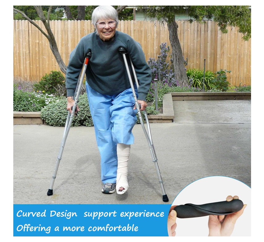 Replacement Crutch Pads 6PCS Kit Universal Arm Armpit Hand Grips Tips Black