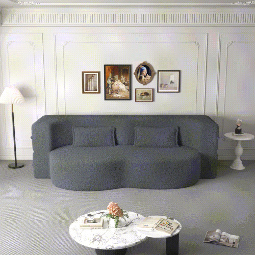 Modern Floor Sofa ,Convertible Sleeper Sofa Bed,15" Full Size Folding Ma
