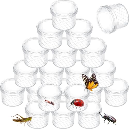 20 Pcs Critter Keeper Bug Magnifier Insect Container with Lid - Bug Catcher