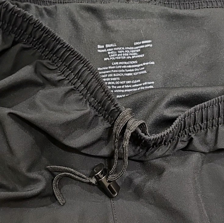 US Army PT Shorts Black Lined Size Small USGI