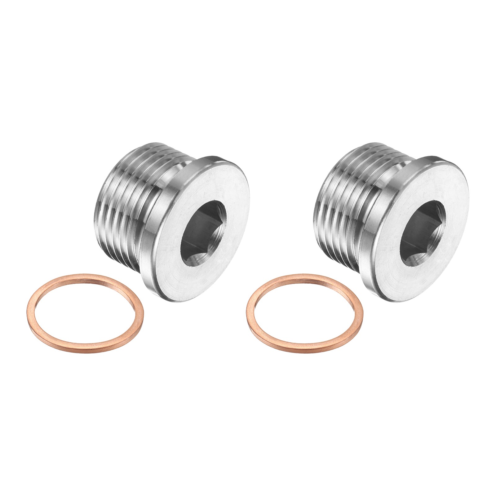 2 Pcs M27 x 2 Pipe Plug Fitting, Internal Hex Head Socket 304 Stainless Steel