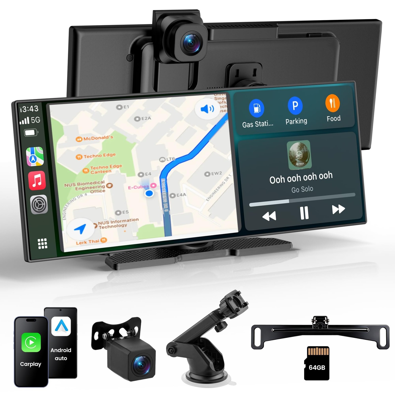 11.5" Portable Carplay Screen for Car,Wireless Car Play Screen with Carplay,A...
