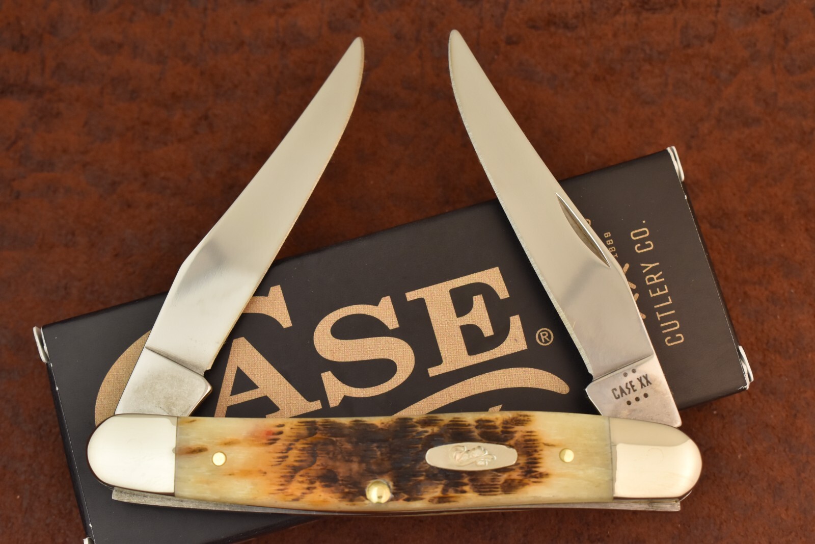 CASE XX USA PEACH SEED JIGGED AMBER BONE MUSKRAT KNIFE NICE SS 2025
